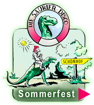 Saurierdisco, Saurier-Disco, Die Saurier-Disco, Schönhof, Disco mit Manny DJ MWJ, Saurier-Musik, Saurier-Sound, Sauriersound, Musik zu jeder Urzeit, Das Original